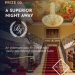 An overnight stay for two in their newly refurbished Presidential Suite